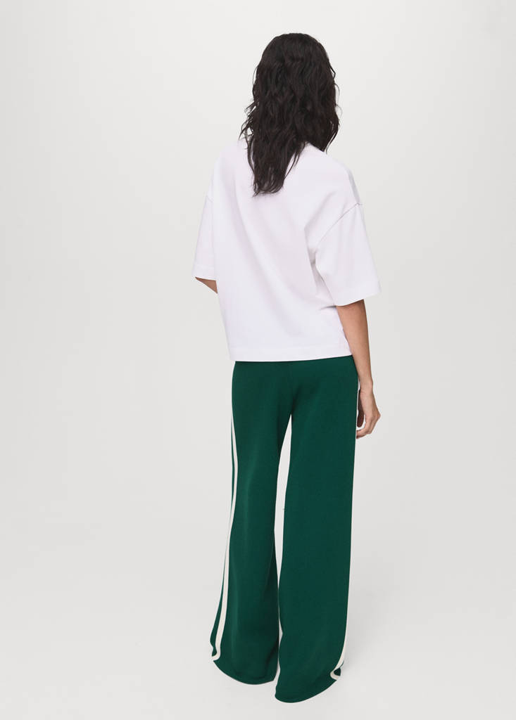Fine-knit straight-fit trousers — Dark Green