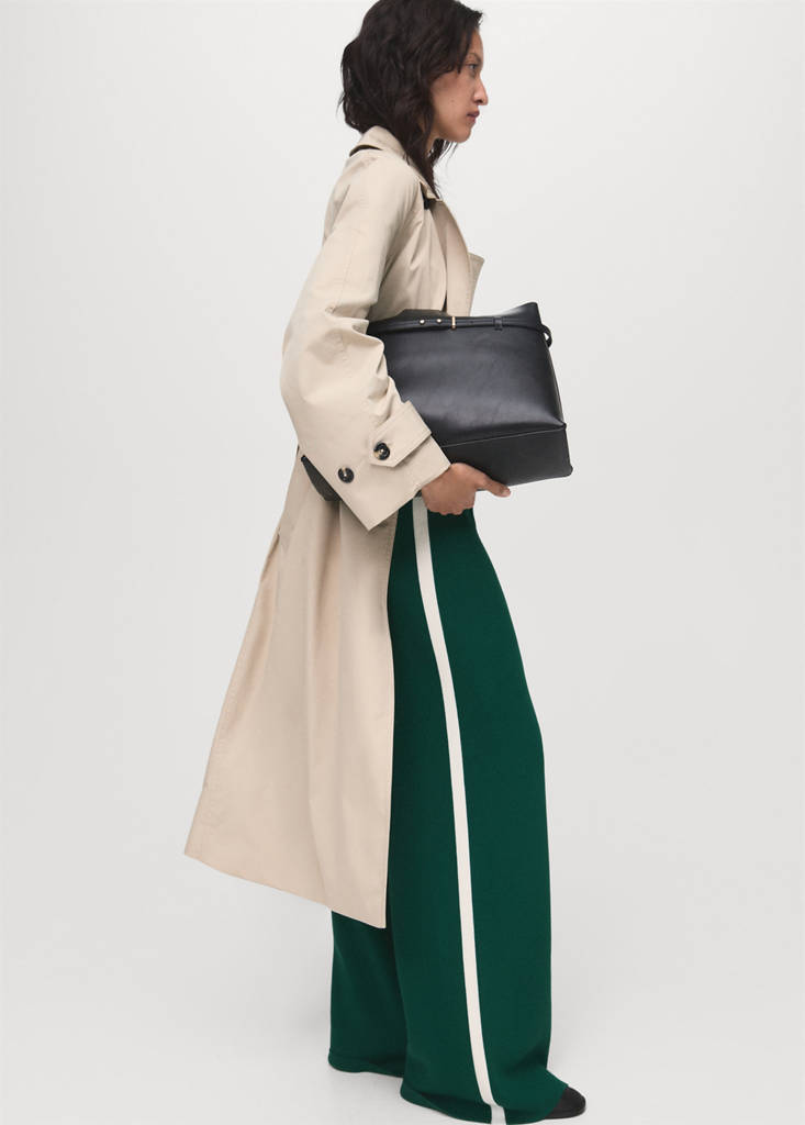 Fine-knit straight-fit trousers — Dark Green