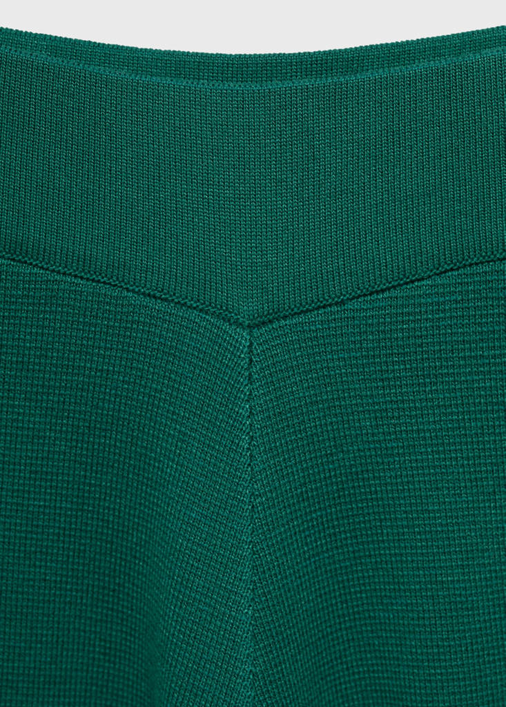 Fine-knit straight-fit trousers — Dark Green