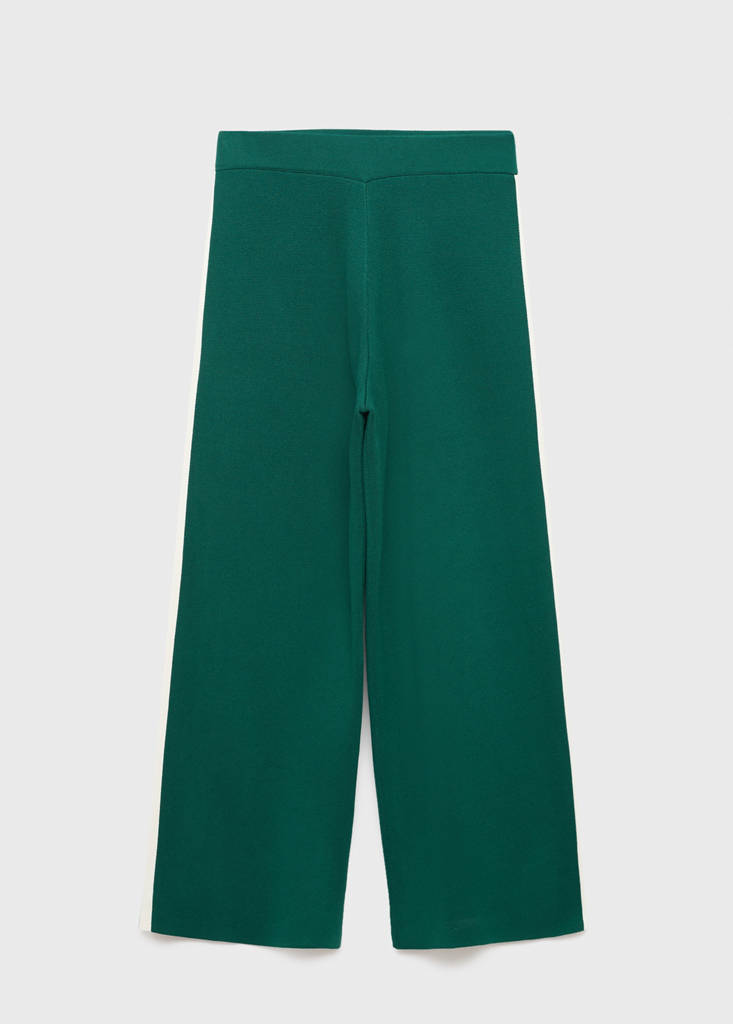 Fine-knit straight-fit trousers — Dark Green