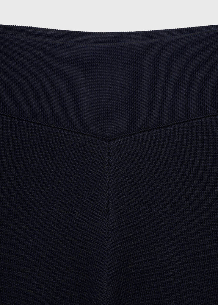 Fine-knit straight-fit trousers — Dark Navy