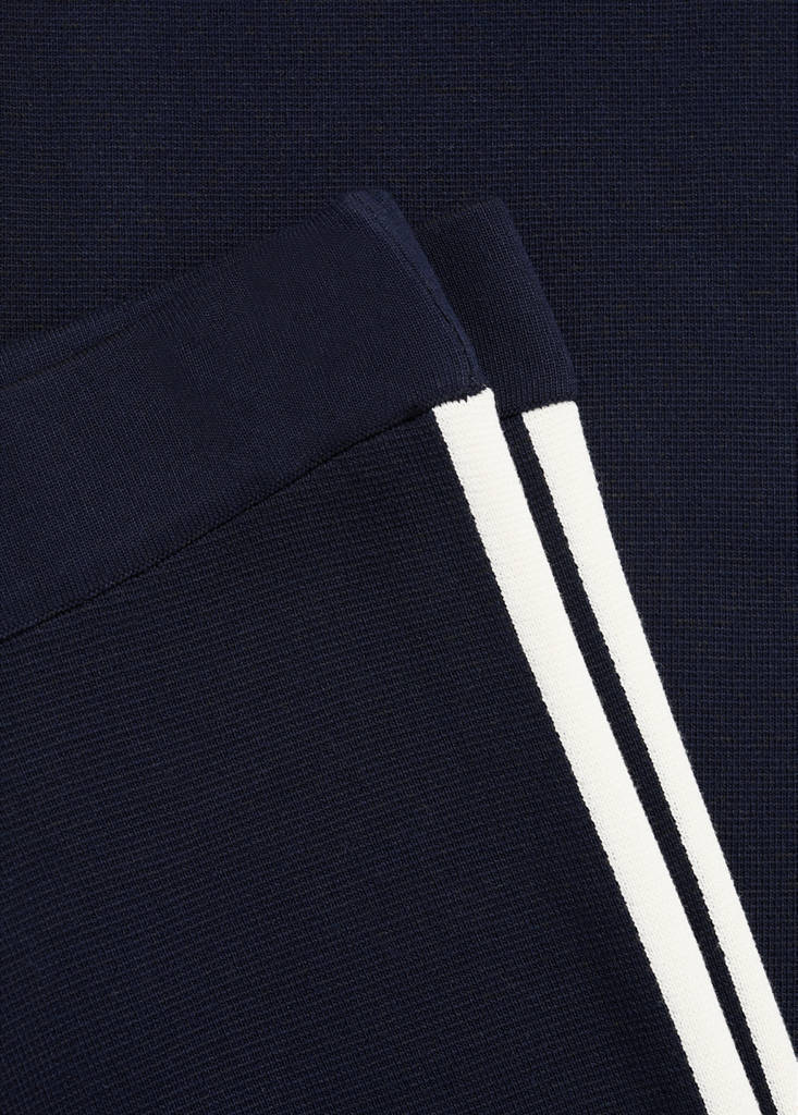 Fine-knit straight-fit trousers — Dark Navy
