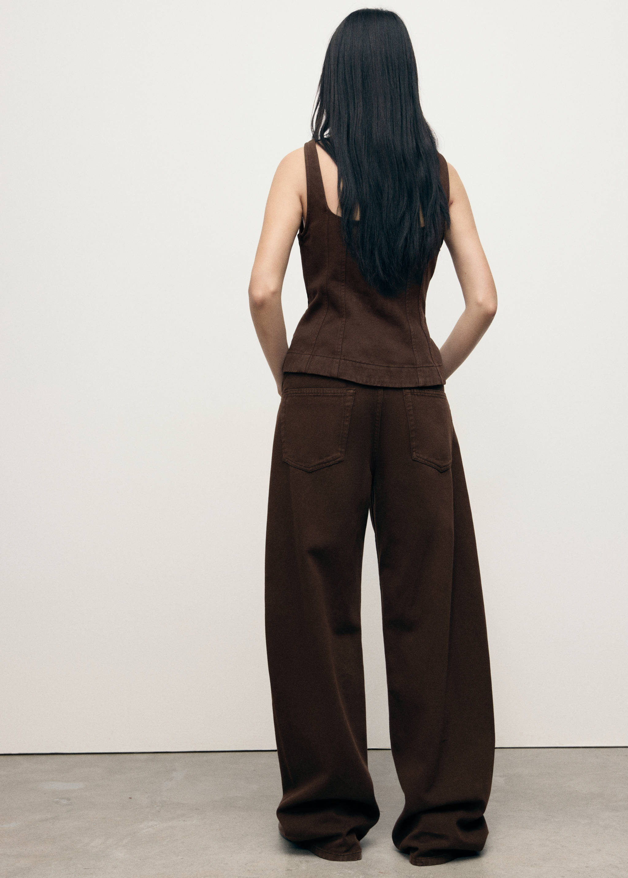 Calças de ganga barrel com cintura média - Verso do artigo