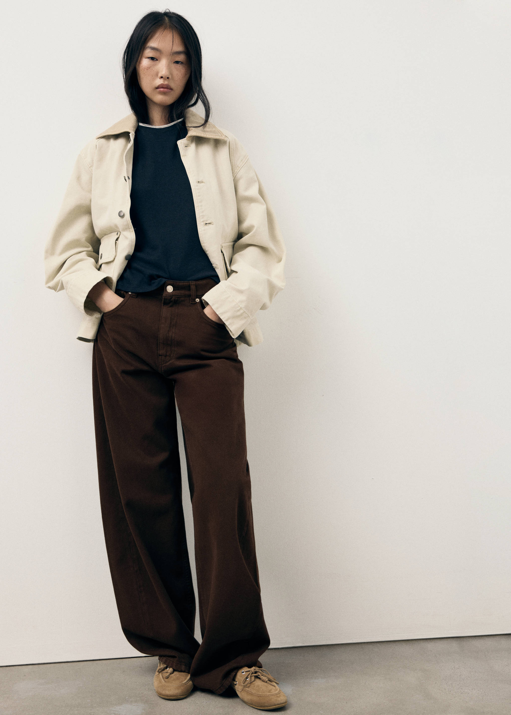 Calças de ganga barrel com cintura média - Pormenor do artigo 1