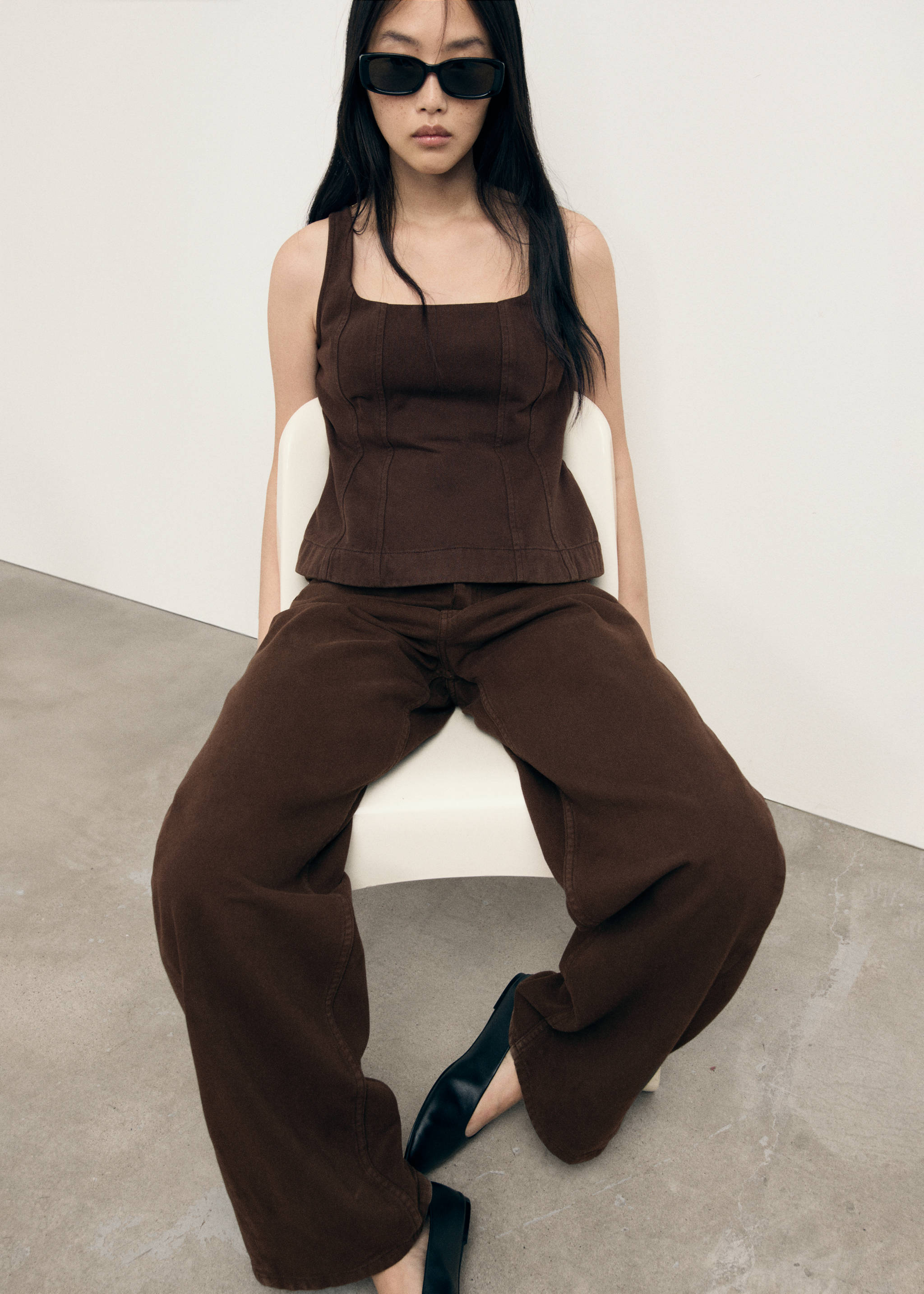 Calças de ganga barrel com cintura média - Pormenor do artigo 2