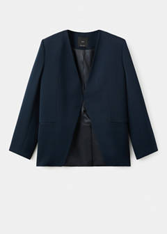 Çift düğmeli kumaş blazer ceket