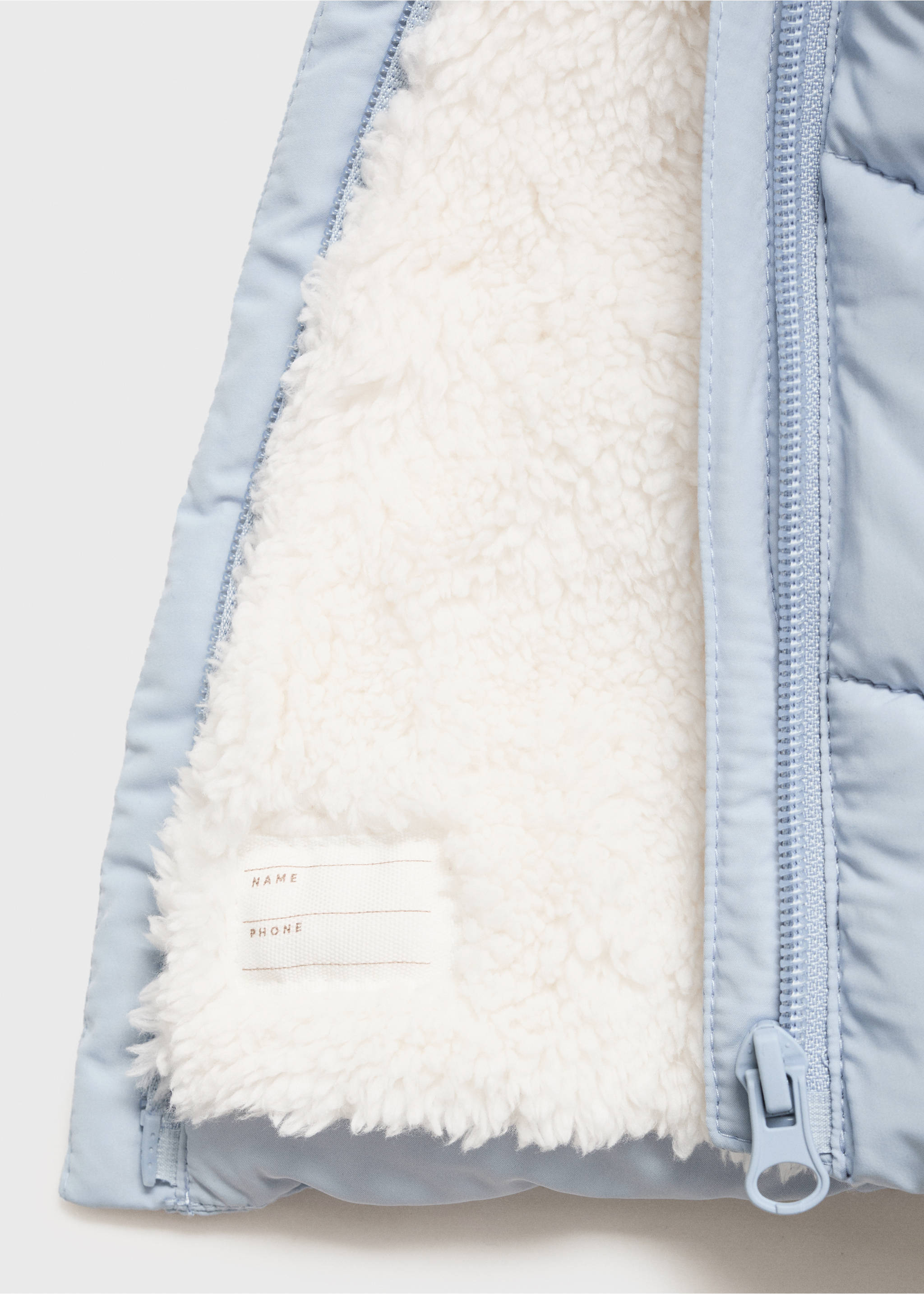 Anorak capucha pelo - Detalle del artículo 0, Azul celeste. Ref: 17044406-00.