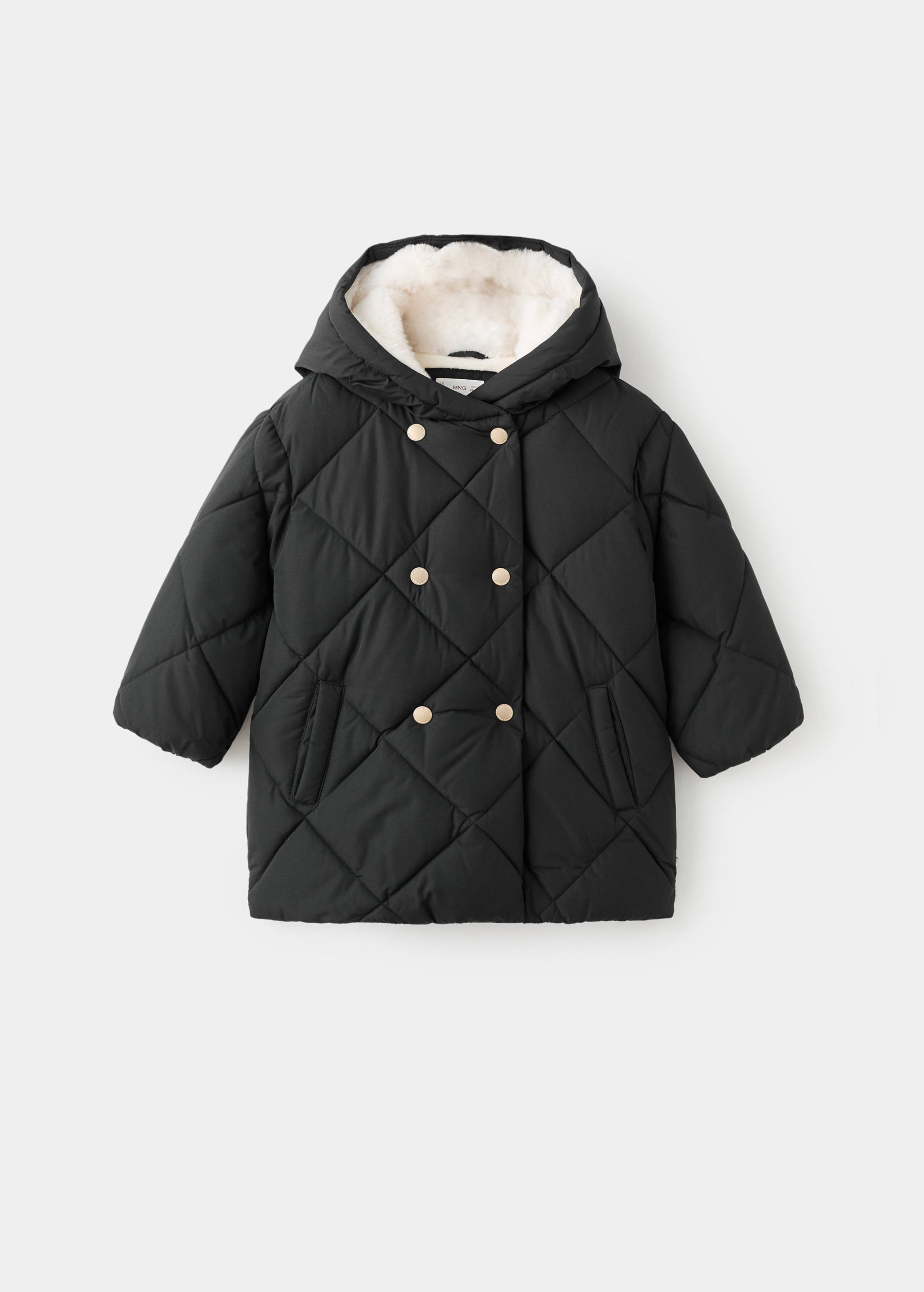 Long anorak with fur-effect lining - Article without model