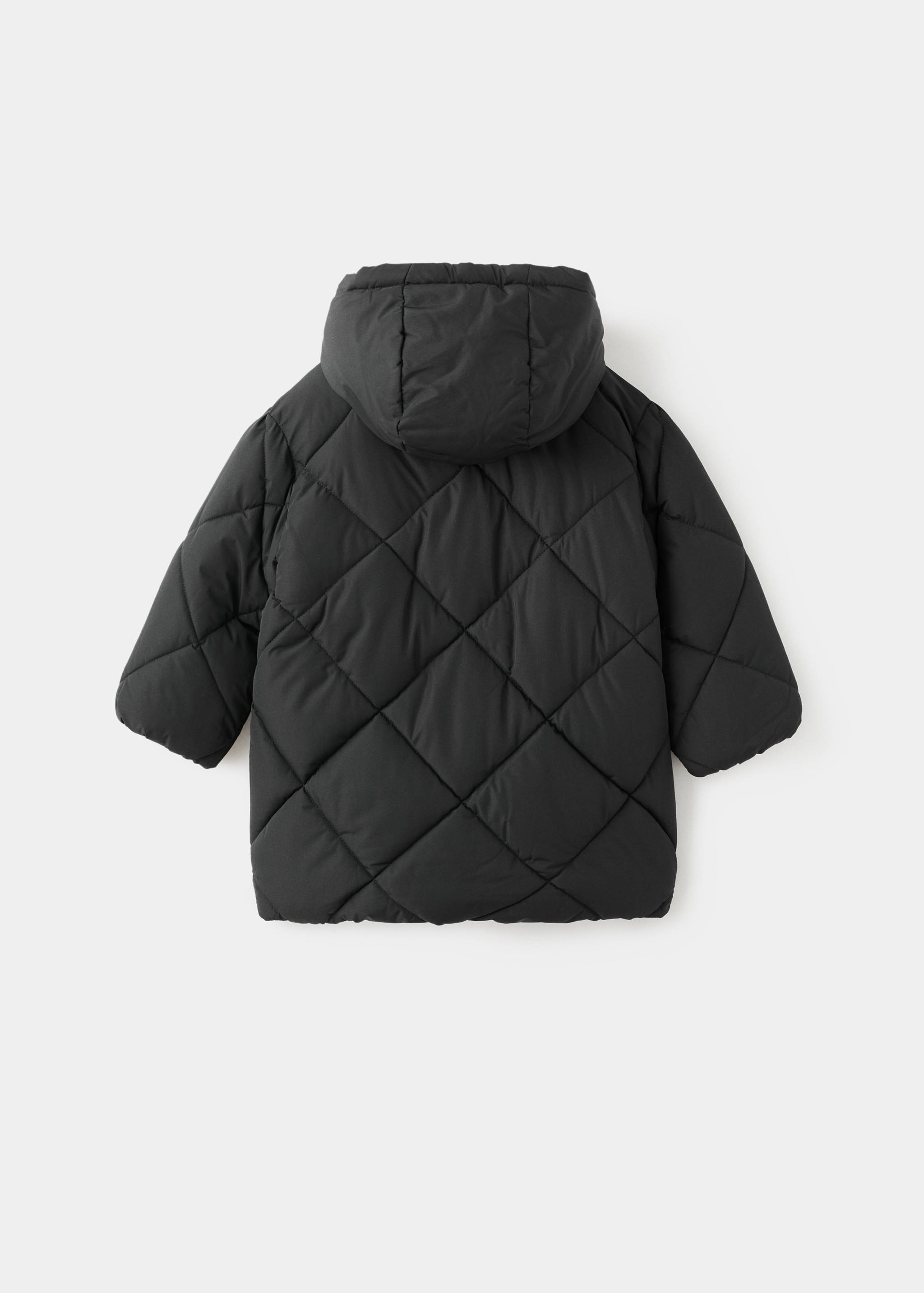 Long anorak with fur-effect lining - Reverse of the article