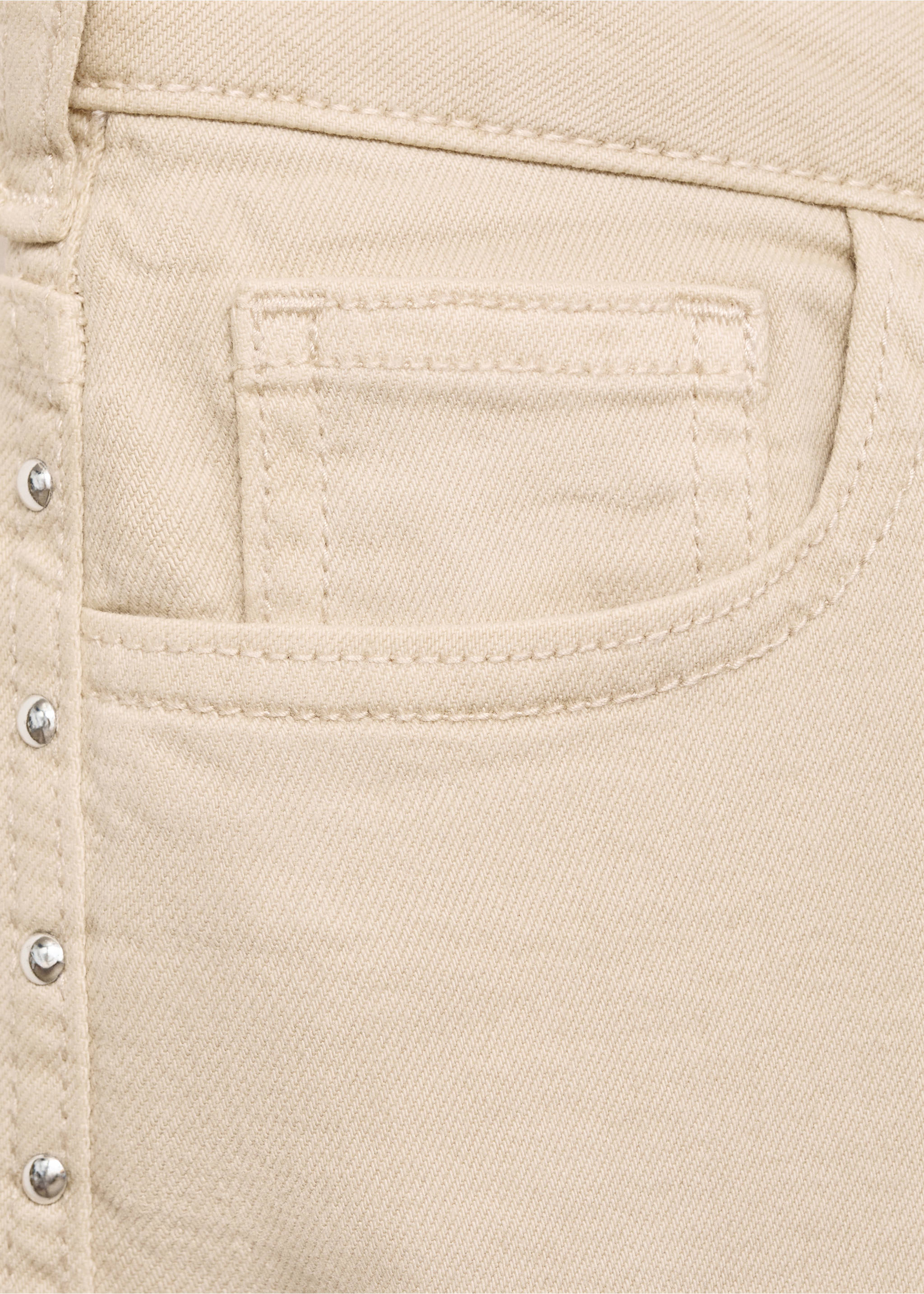 Low-waist studded jeans - Details of the article 0, Sand. Ref: 17044408-00.