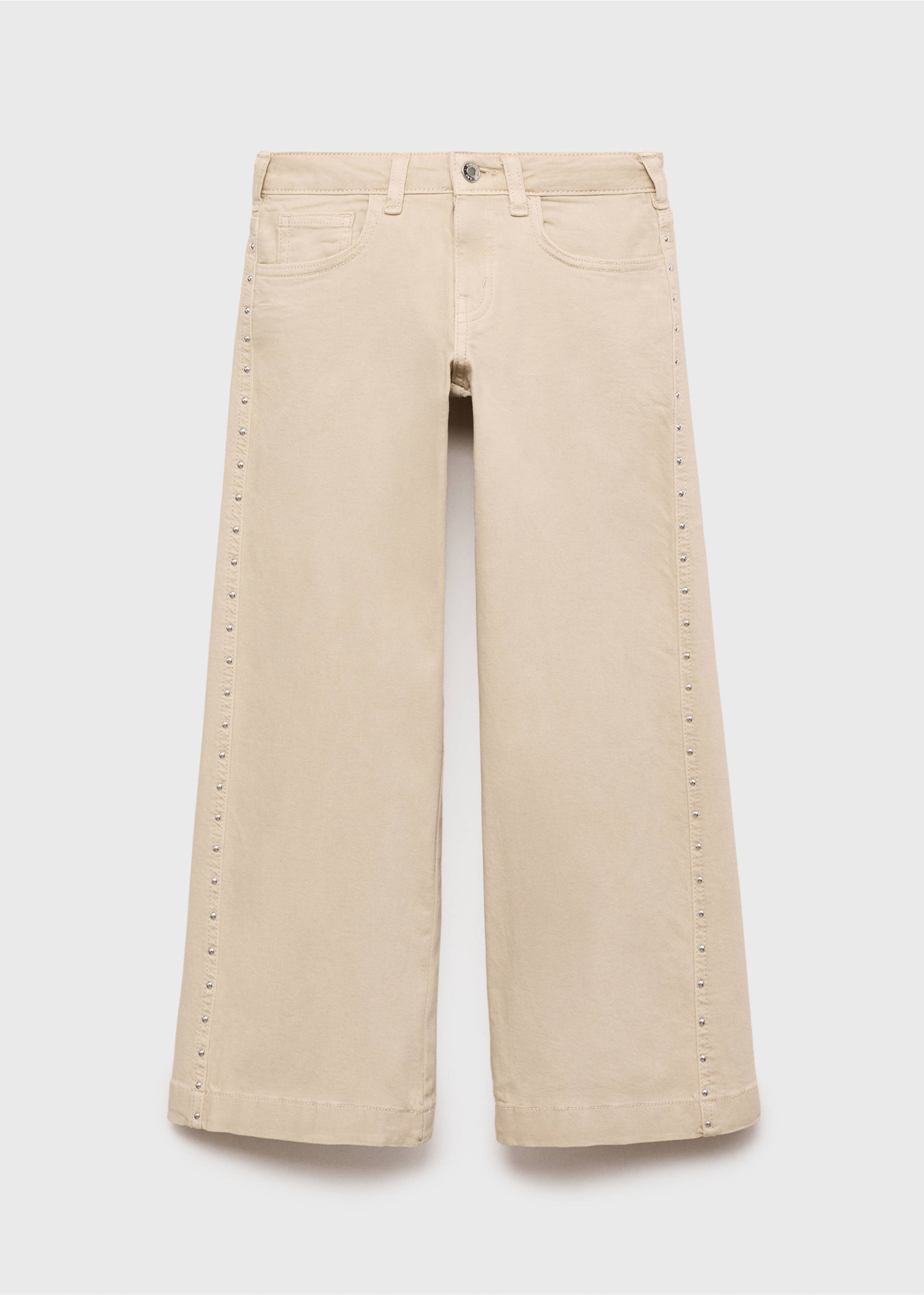 Low-waist studded jeans - Article without model, Sand. Ref: 17044408-00.