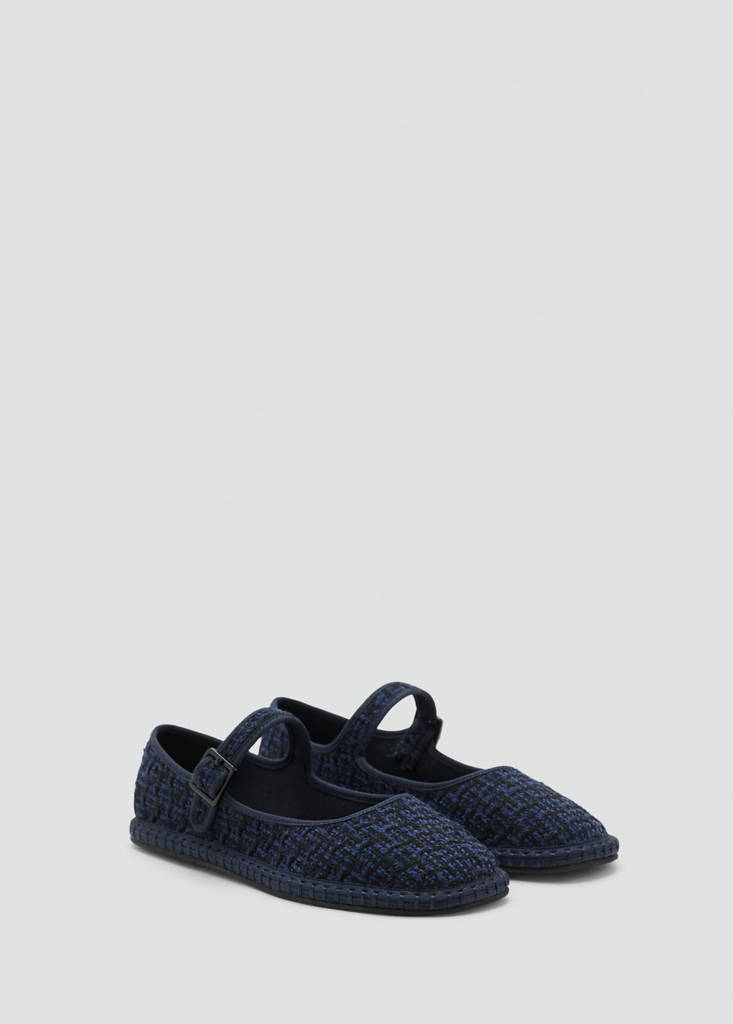Tweed ballet flats — Black