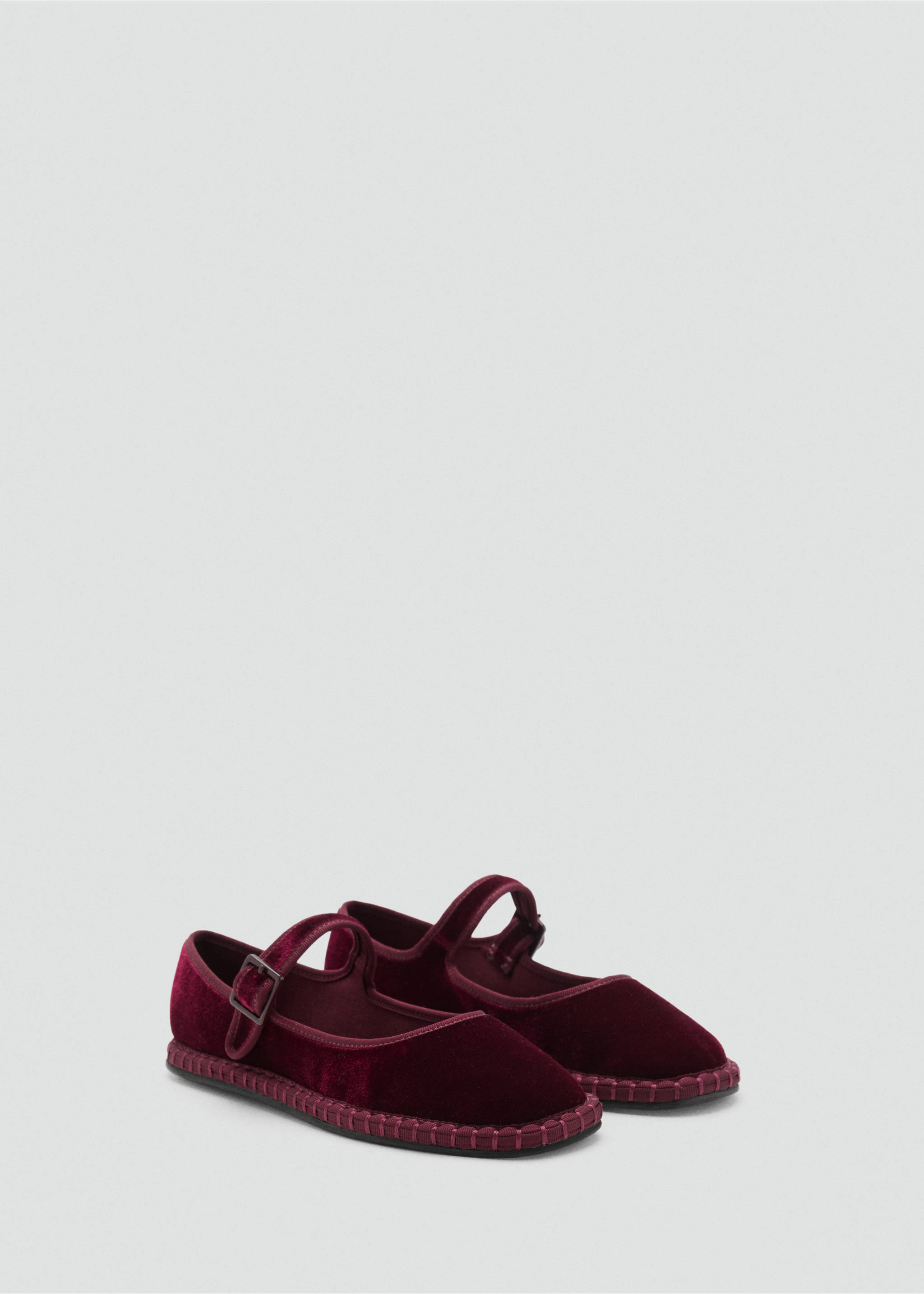 Ballerines velours - Plan moyen, Bordeaux. Ref: 17044410-00.