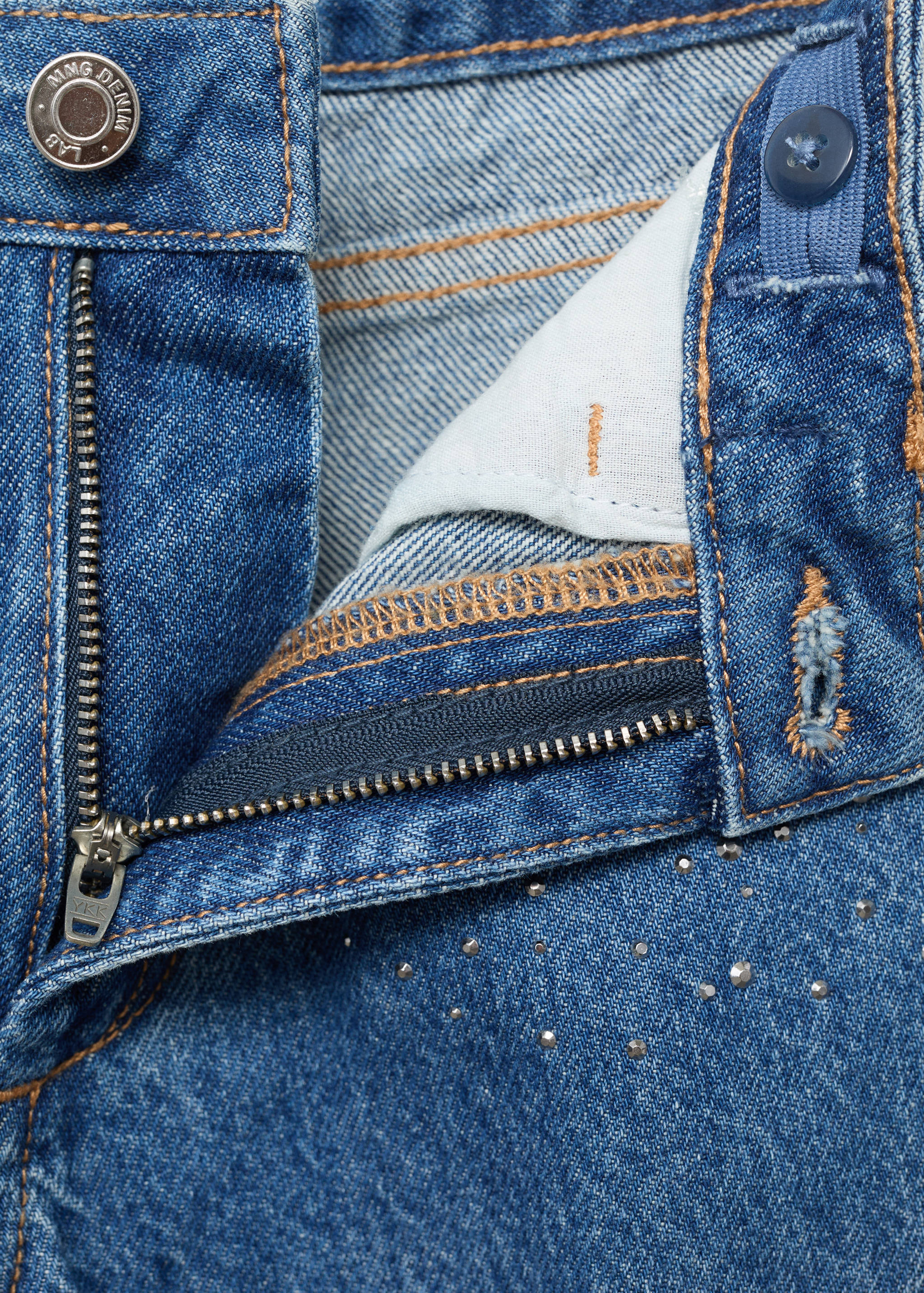 Culotte jeans with rhinestones - Details of the article 8