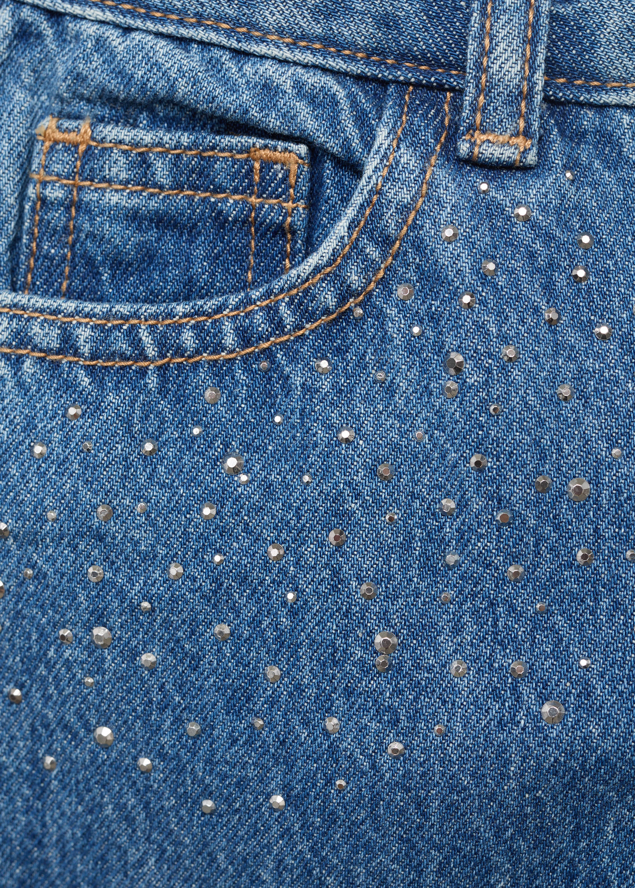Culotte jeans with rhinestones - Details of the article 0