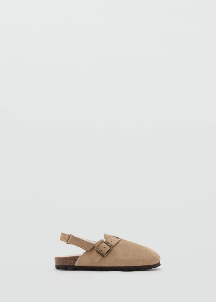 Sheepskin clogs with fur-effect lining — Sand