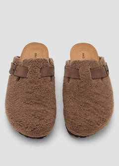 Faux-shearling clogs — Brown 4