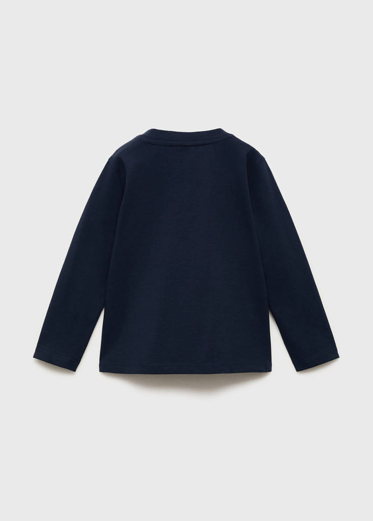Long sleeve cotton t-shirt — Navy