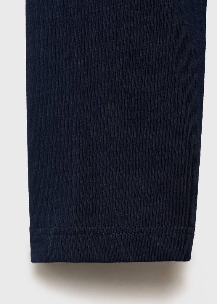 Long sleeve cotton t-shirt — Navy