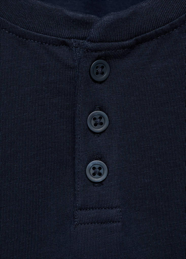 Long sleeve cotton t-shirt — Navy