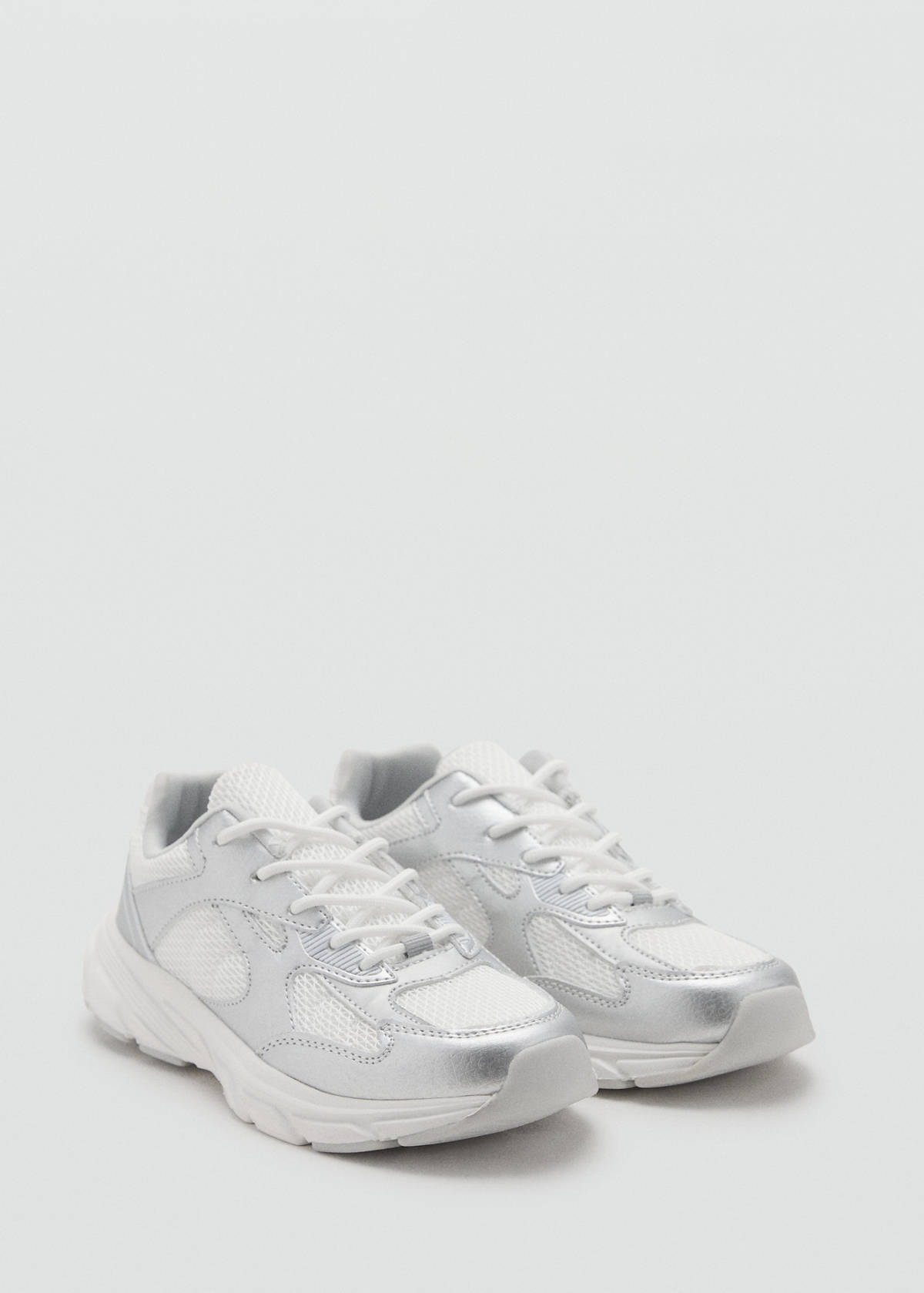 Combined trainers with laces — Silver