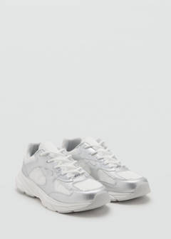 Combined trainers with laces — Silver 3