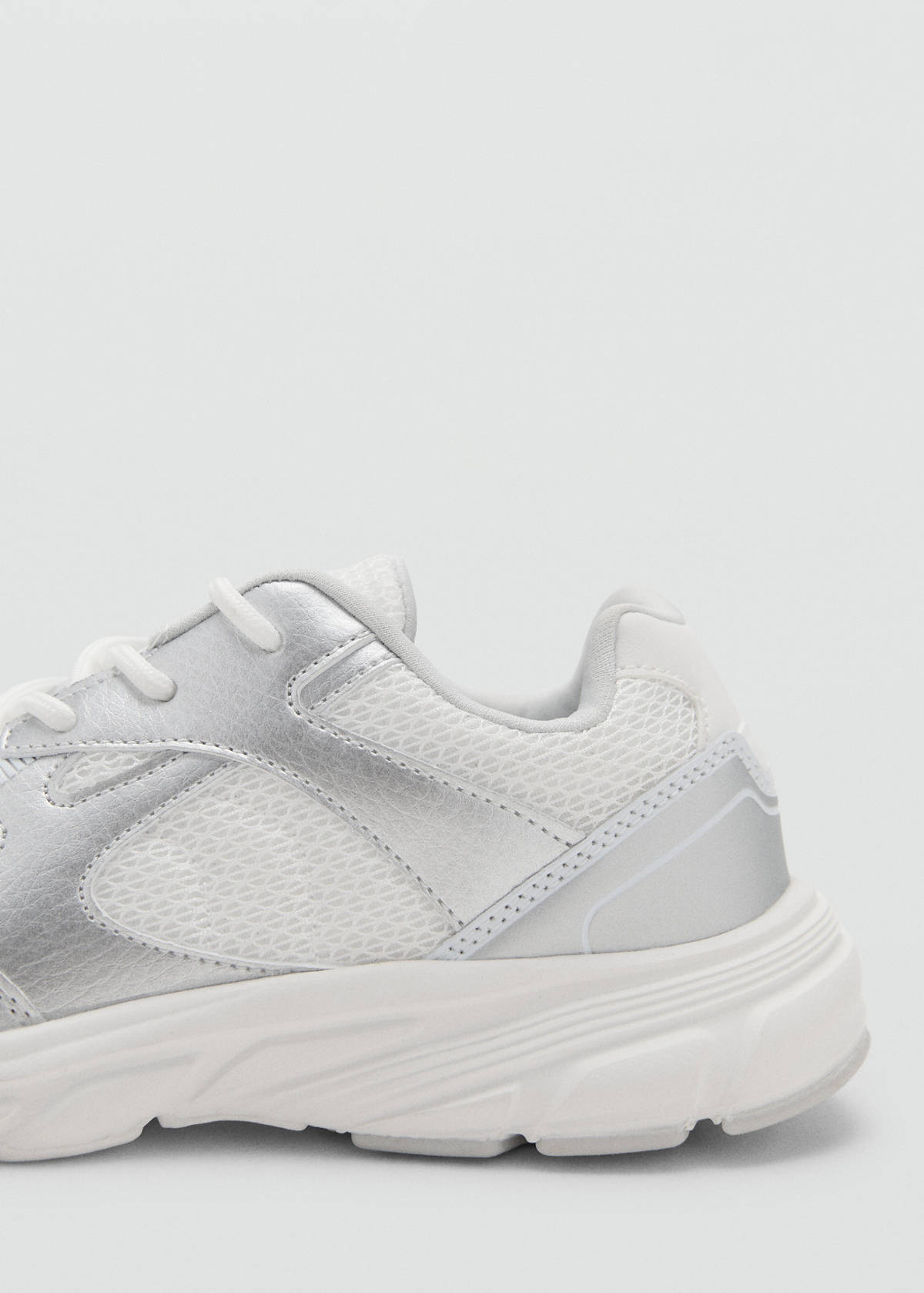 Combined trainers with laces — Silver