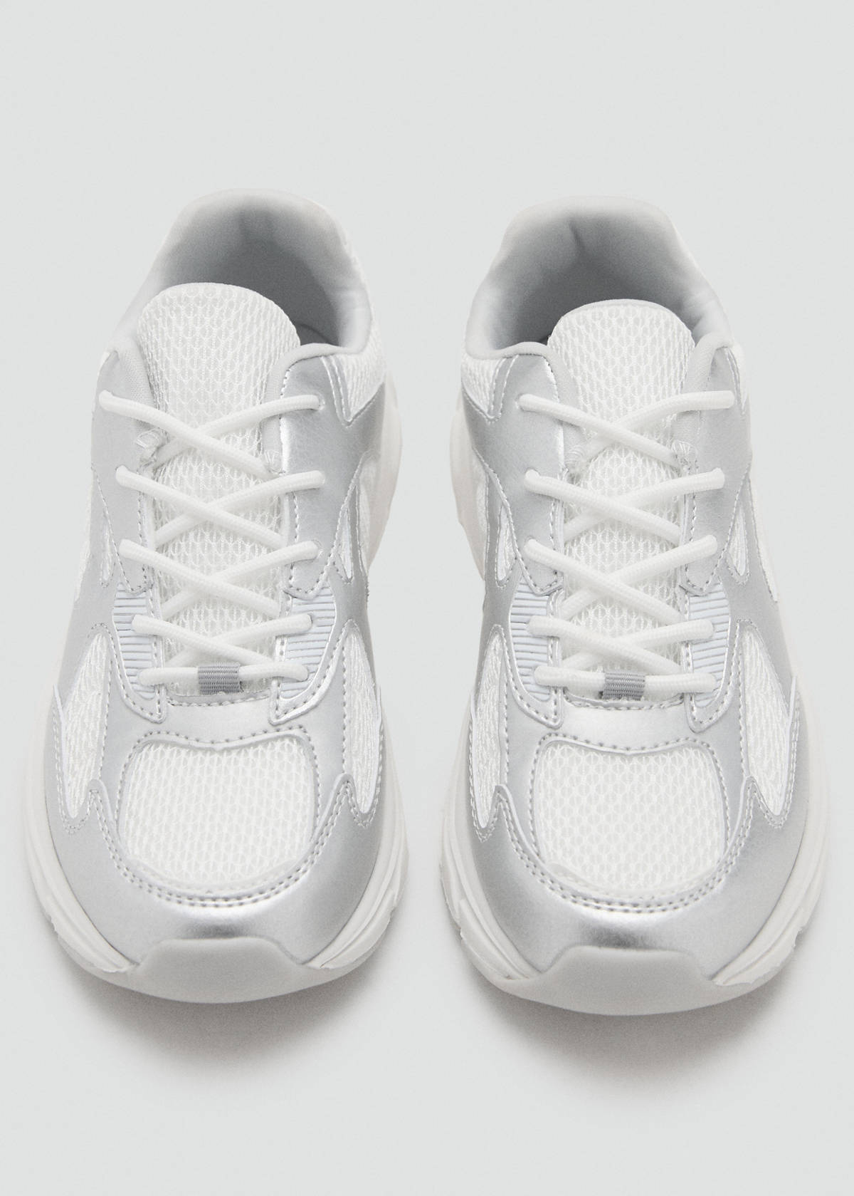 Combined trainers with laces — Silver