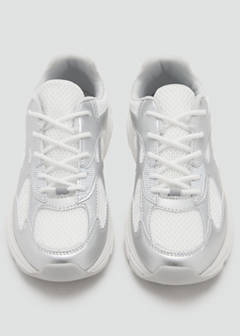 Combined trainers with laces — Silver 5
