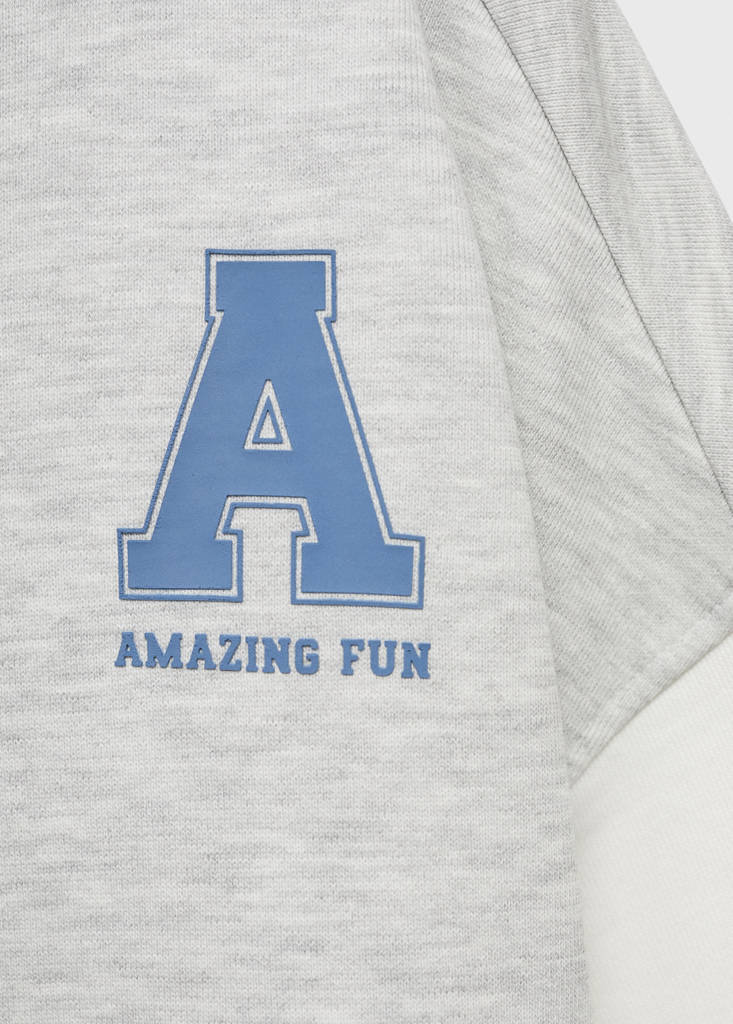 Perkins-neck sweatshirt — Light Heather Grey