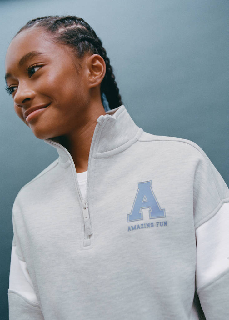 Perkins-neck sweatshirt — Light Heather Grey