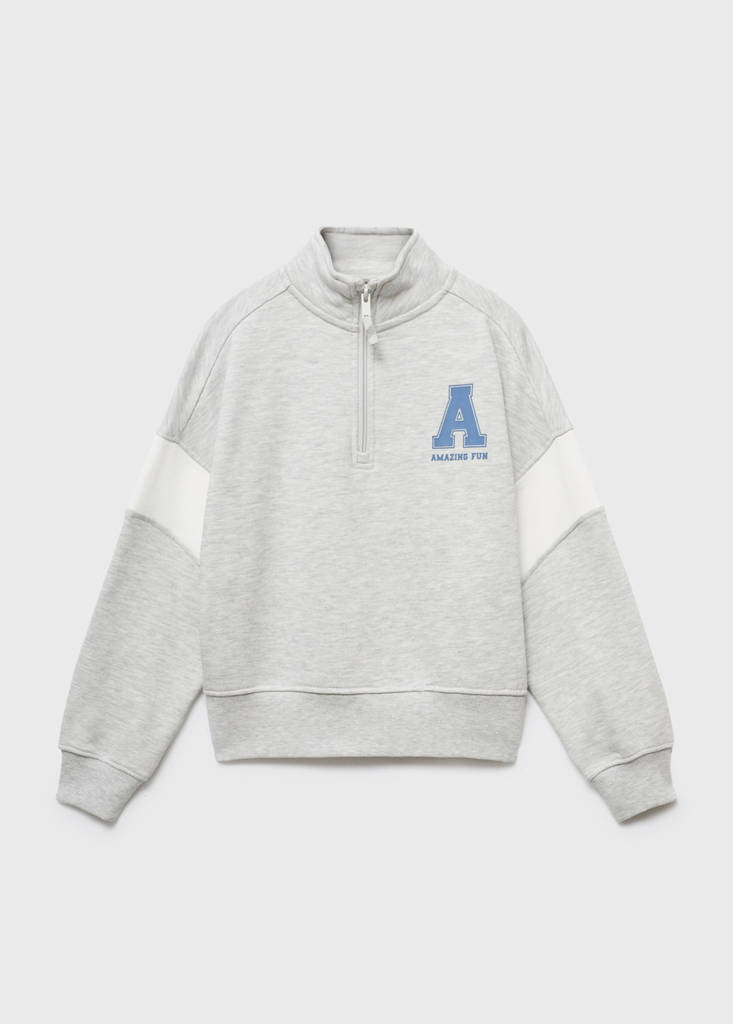Perkins-neck sweatshirt — Light Heather Grey