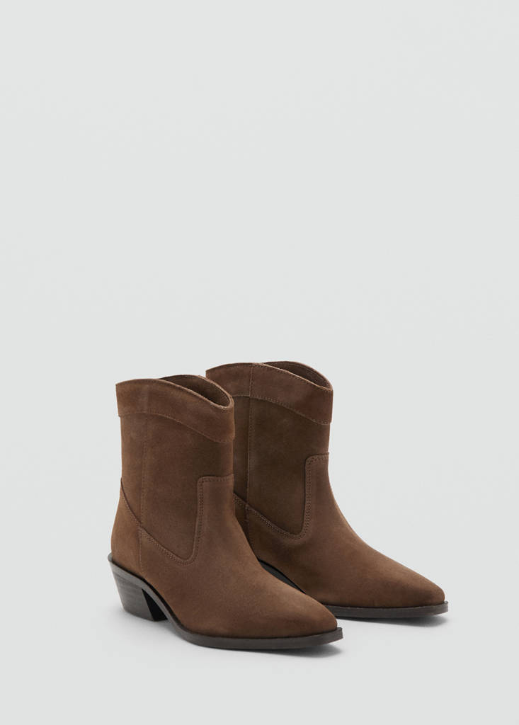 Suede leather ankle boots — Brown