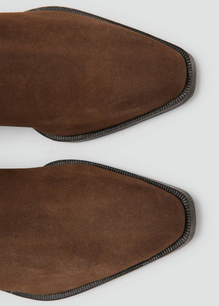 Suede leather ankle boots — Brown