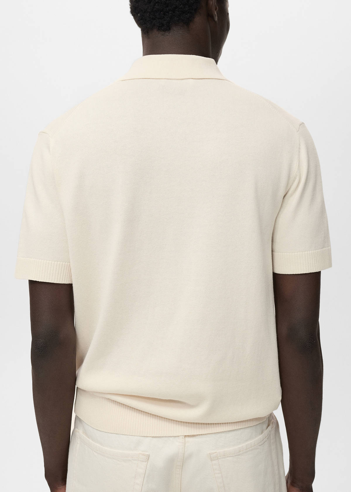 Cotton knitted polo shirt — Off White