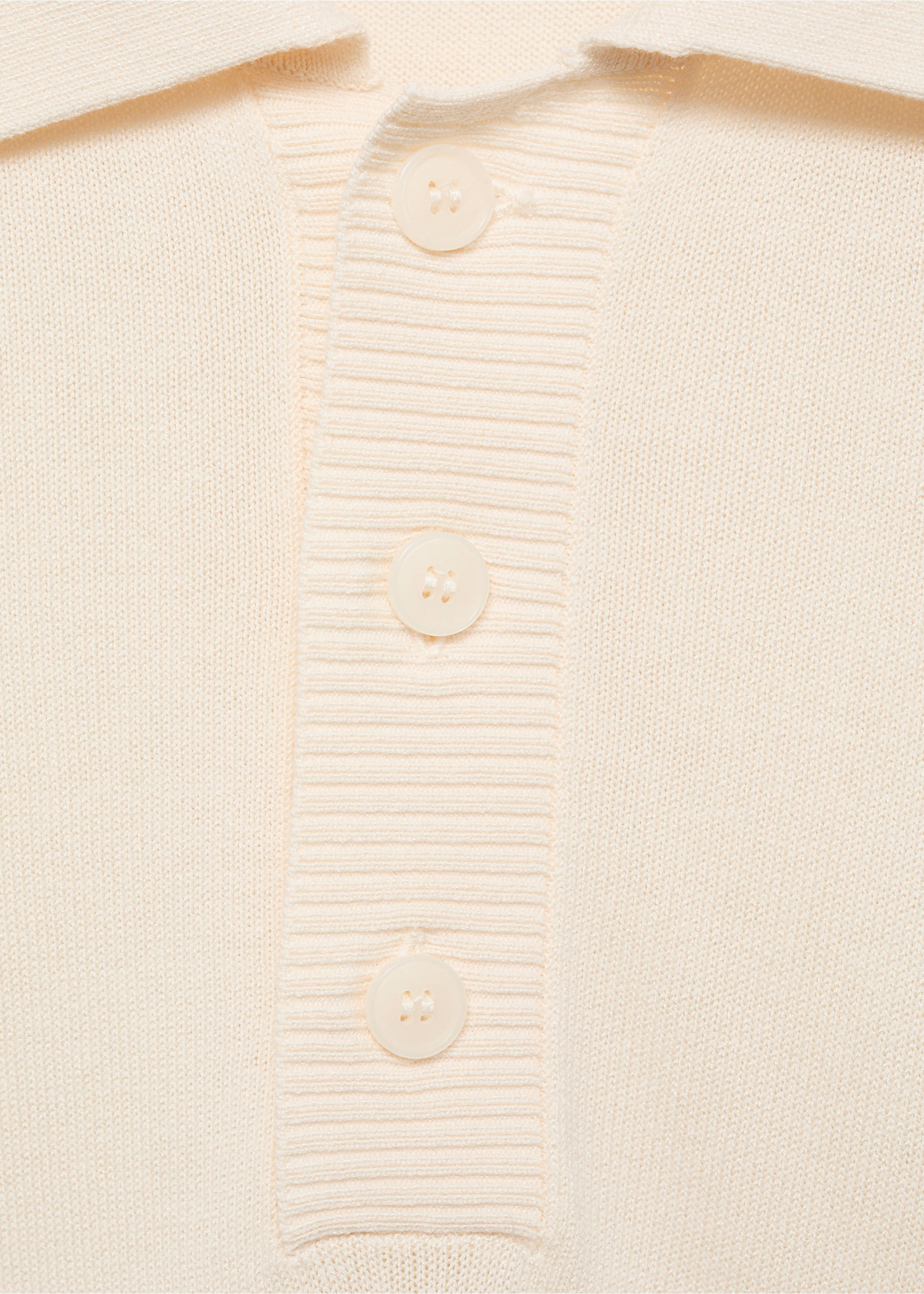 Polo punto algodón - Detalle del artículo 8, Blanco roto. Ref: 17044425-00.