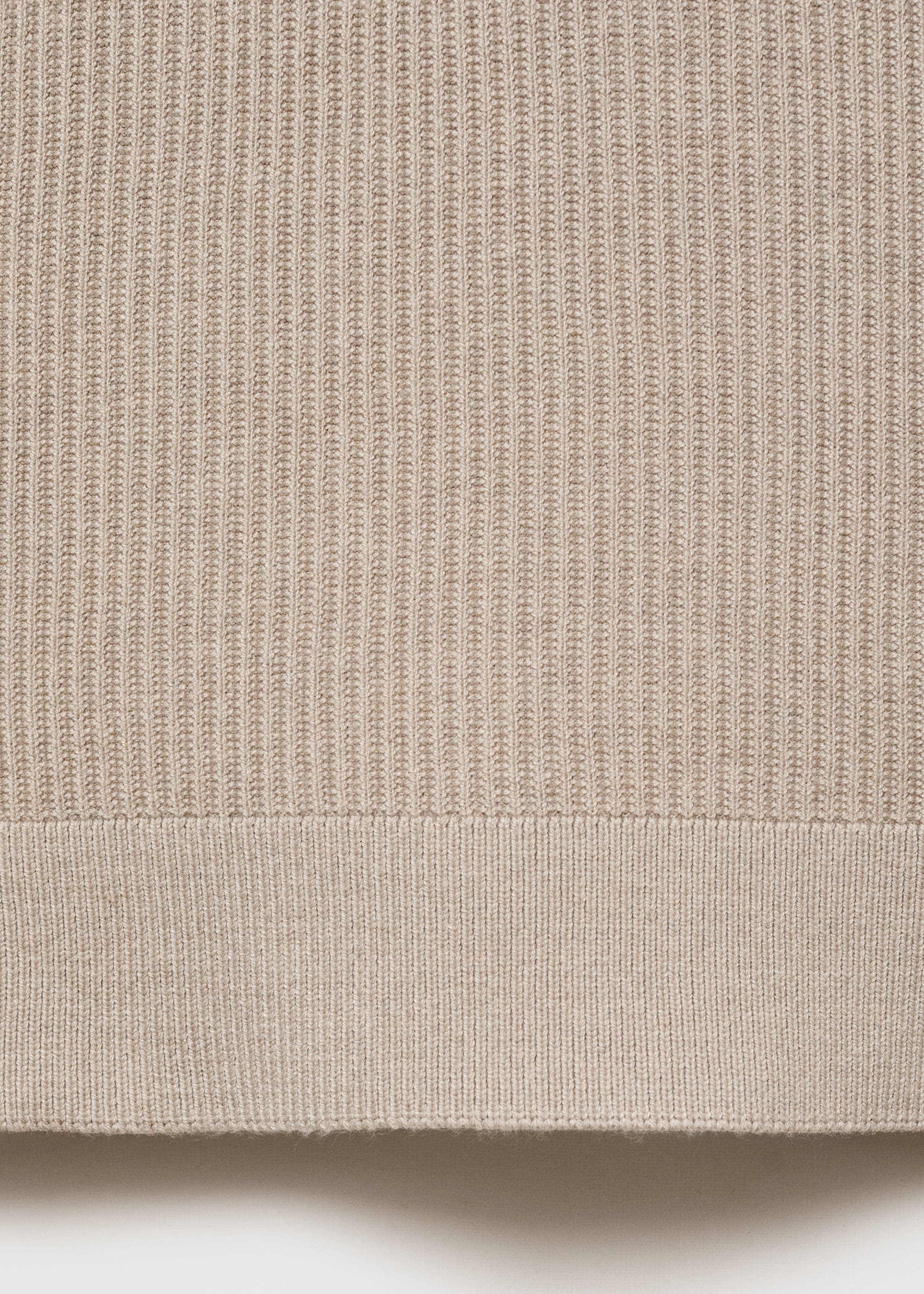 Cotton-blend ribbed polo sweater - Details of the article 0