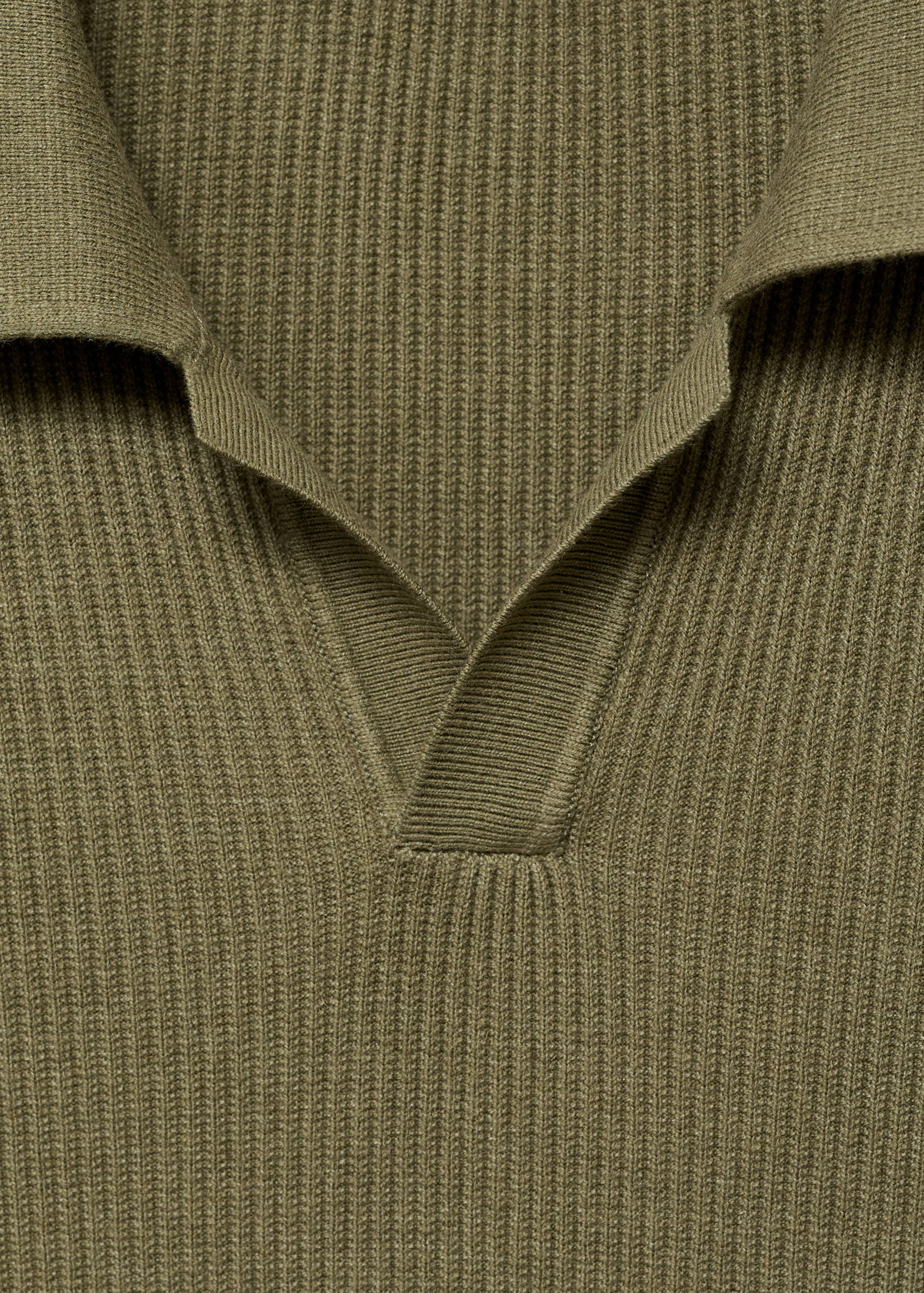 Cotton-blend ribbed polo sweater - Details of the article 8