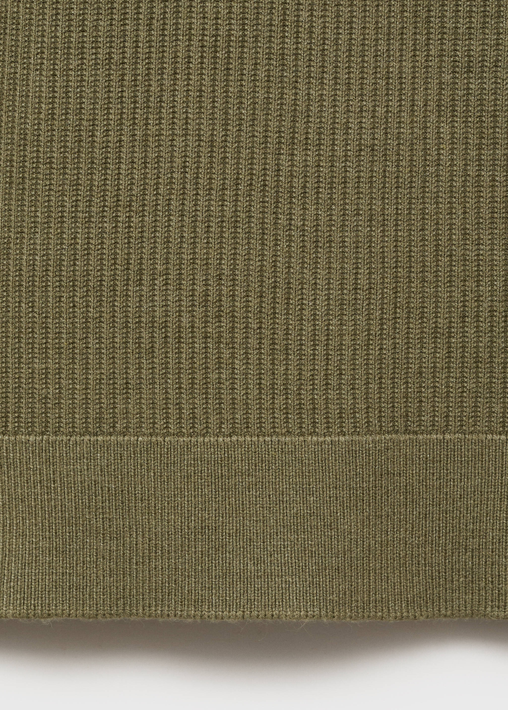 Cotton-blend ribbed polo sweater - Details of the article 0