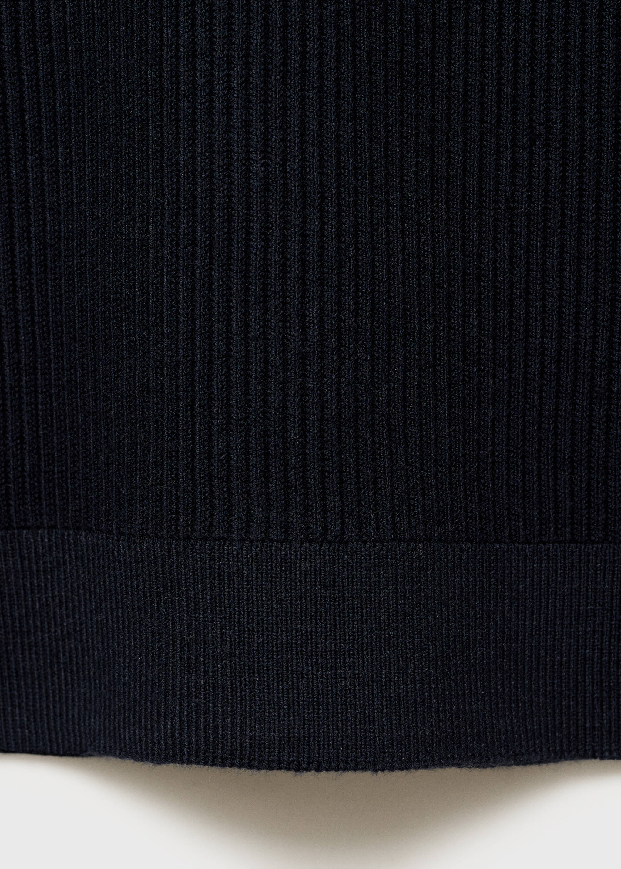 Cotton-blend ribbed polo sweater - Details of the article 0