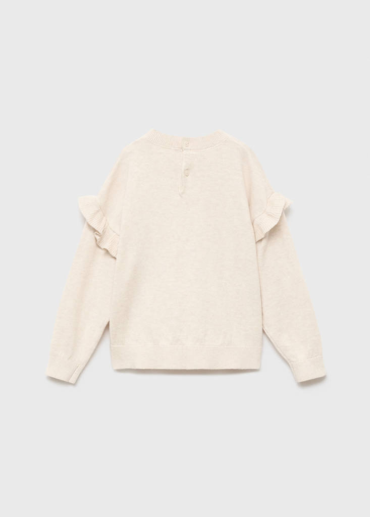 Ruffle knitted sweater — Beige