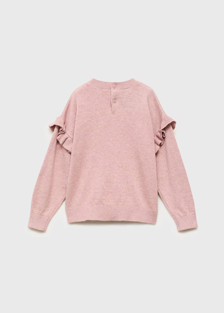 Ruffle knitted sweater — Pink