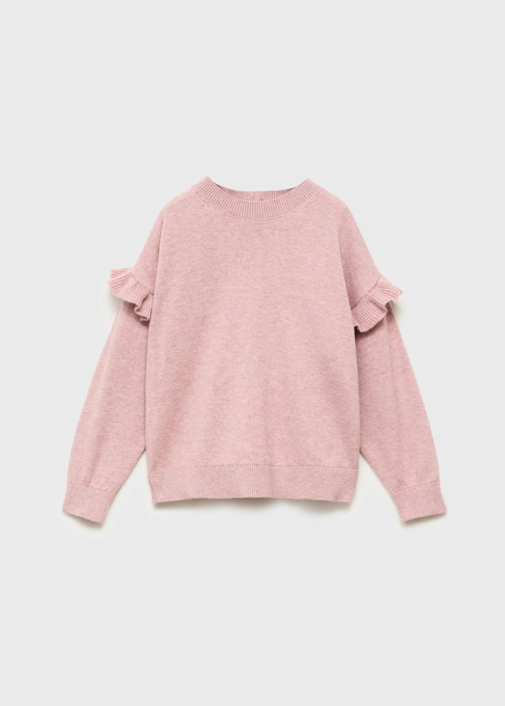 Ruffle knitted sweater — Pink