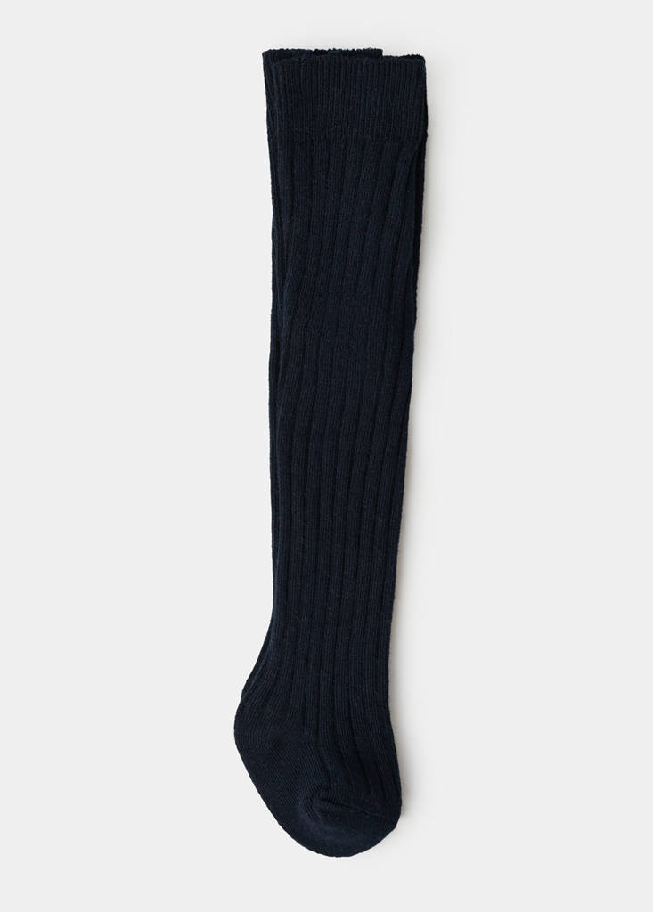 Ribbed tights — Navy