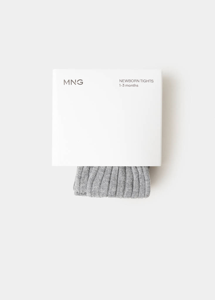 Ribbed tights — Medium Heather Grey
