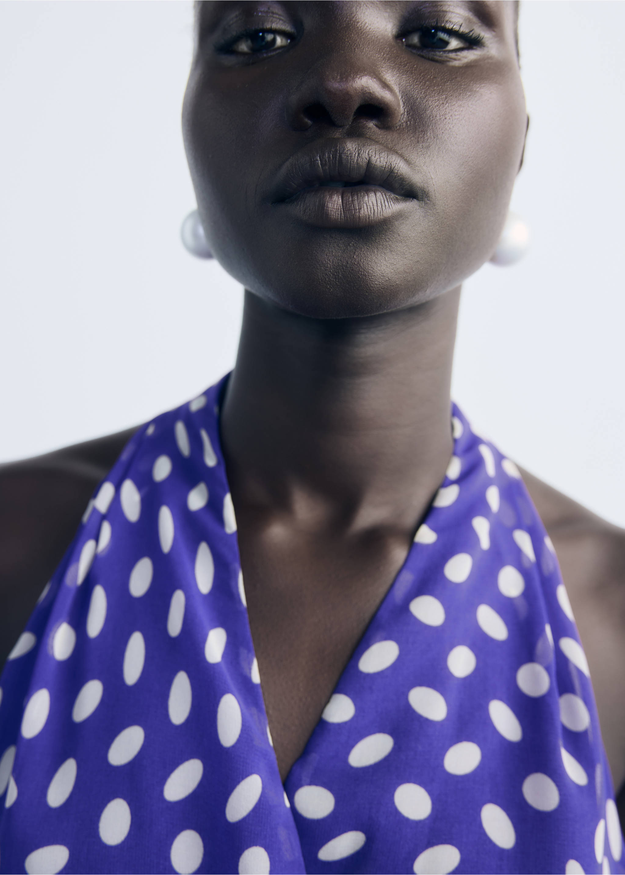 Платье с запахом в горошек - Деталь изделия 1, Коричневый. Ref: 17044446-00.