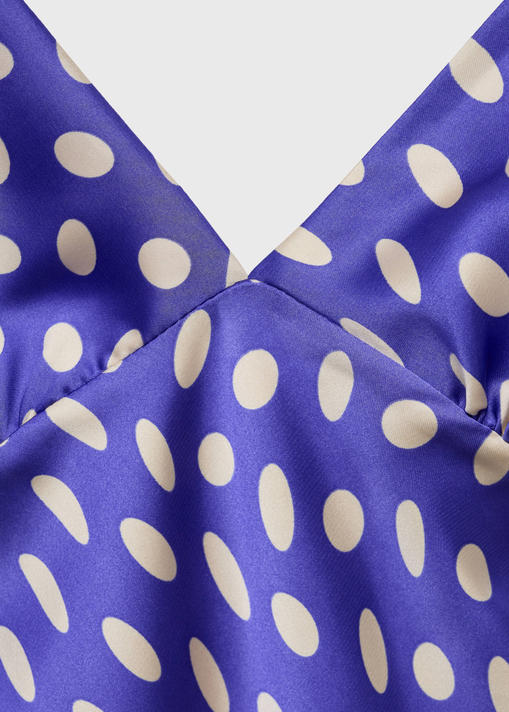 Polka-dot satin-finish dress - Details of the article 0