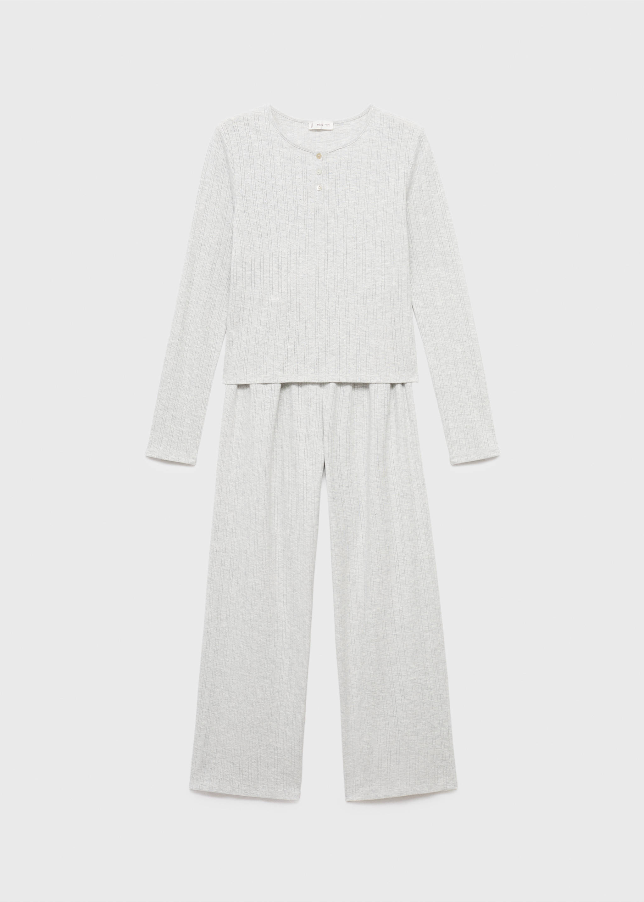 Комплект длинная пижама - Изделие без модели, Меланжевый светло-серый. Ref: 17044774-00.