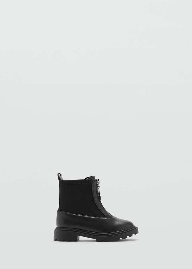 Zipped leather ankle boots — Black