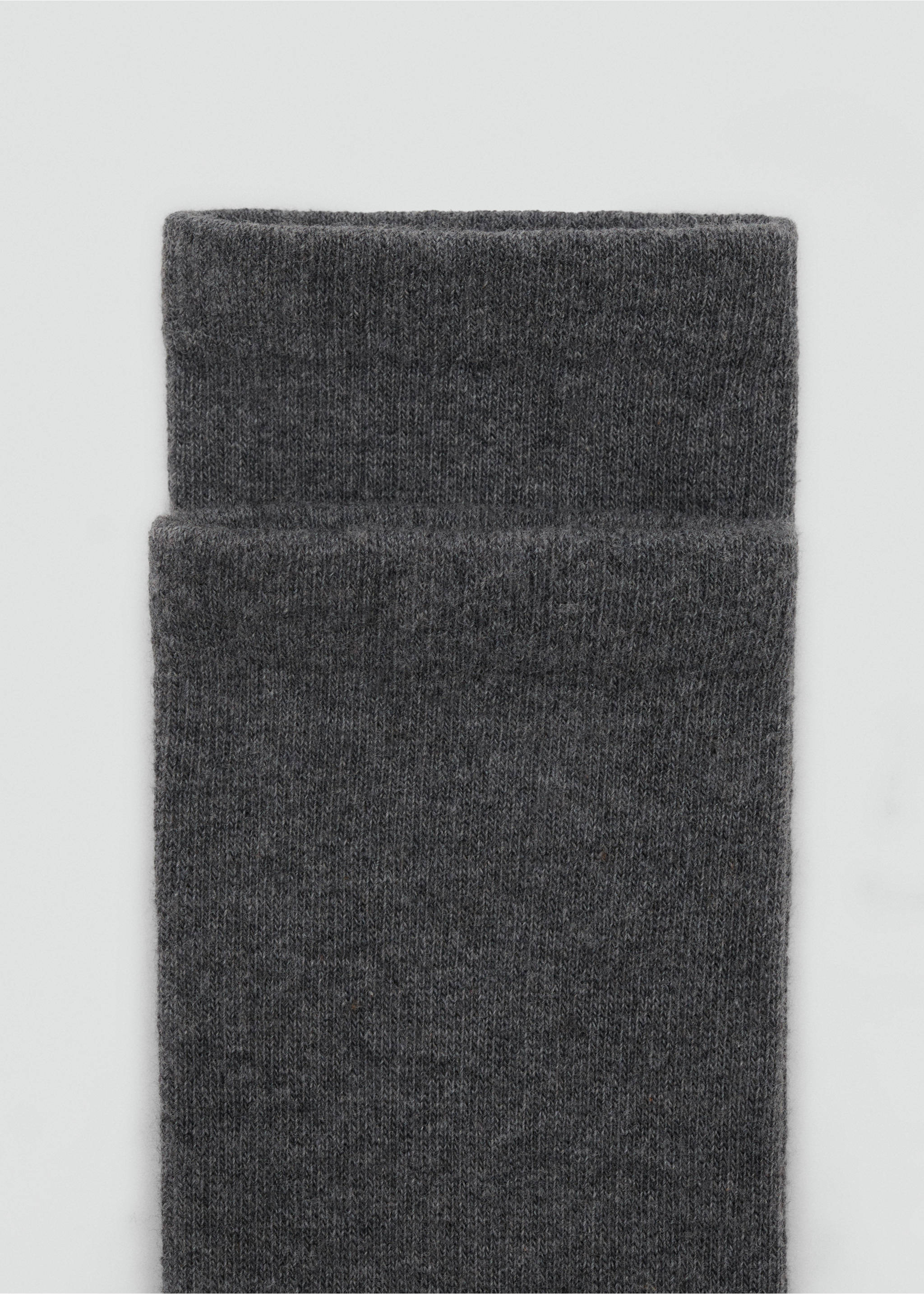 Chaussettes coton - Plan moyen, Gris chiné foncé. Ref: 17044777-00.